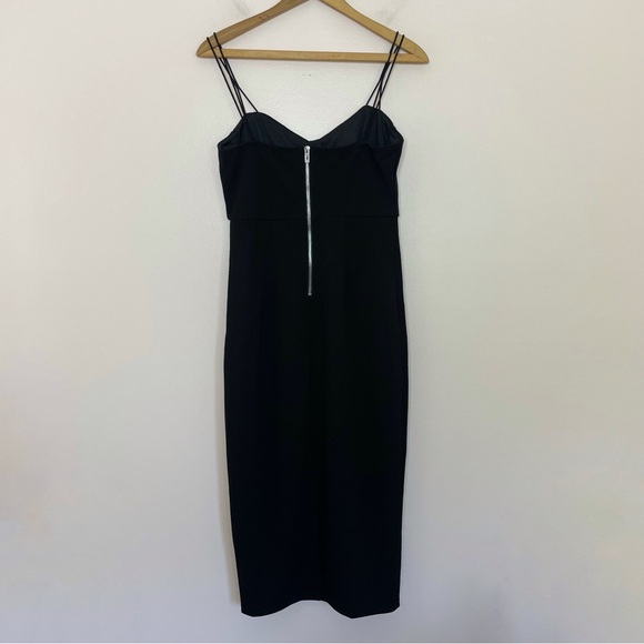 Hello Molly Black Double Strap Side Slit Sleeveless Midi Dress Size 8 - Picture 2 of 4